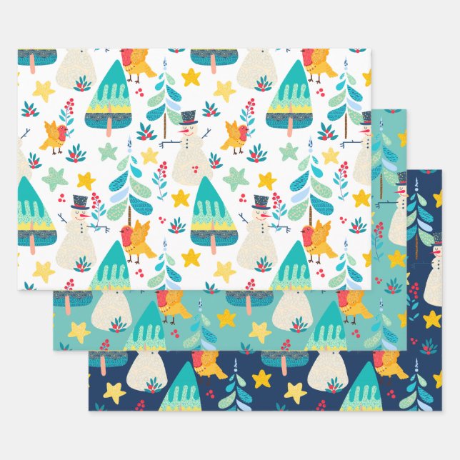 Farblicher Weihnachtsgeschmack Geschenkpapier Set (Set)