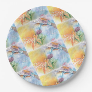 FARBLICHES HUMMISCHBIRDS-PARTY PAPPTELLER