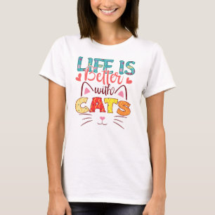 FARBLICHES LEBEN IST BESSER MIT KATZEN T-Shirt