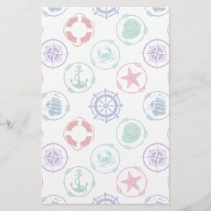 Farbliches Nautikmuster Briefpapier