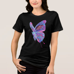 Farbliches Schmetterling-T-Shirt. Tri-Blend Shirt