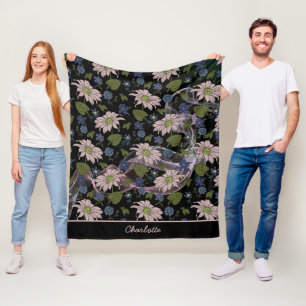 Farblose, nahtlose Blumenmuster, personalisierter  Fleecedecke