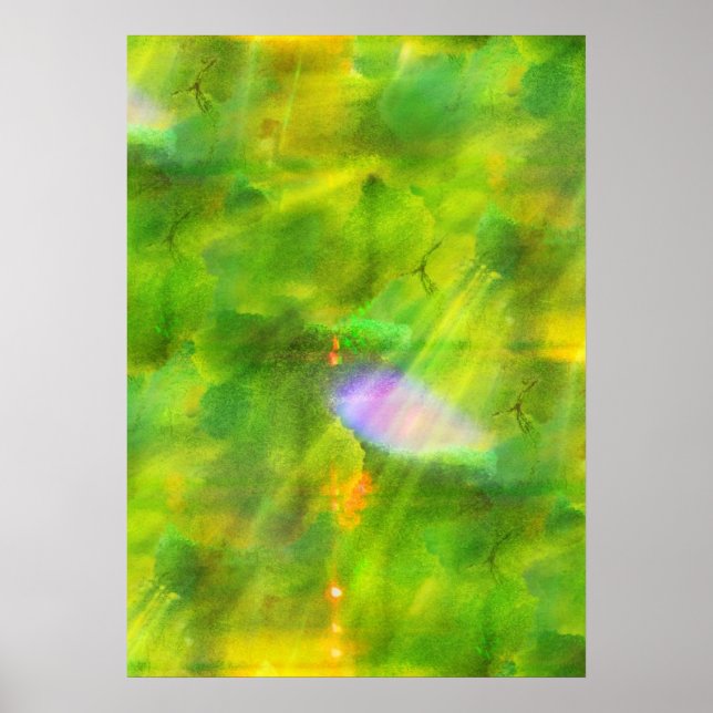 farbloser Hintergrund grün, gelb Poster (Vorne)