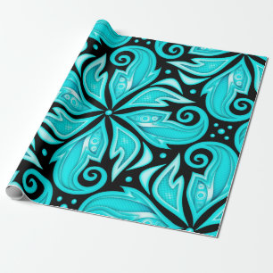 Farbloses Muster mit floralen Ethnic Motiven Geschenkpapier