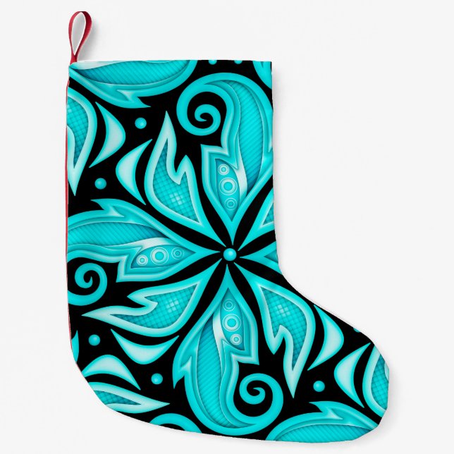 Farbloses Muster mit floralen Ethnic Motiven Kleiner Weihnachtsstrumpf (Vorderseite)