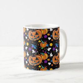 Farbloses, nahtloses Halloween-Muster Kaffeetasse