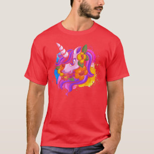 Farbmagisches Tier Einhorn Liebhaber Märchen Un T-Shirt