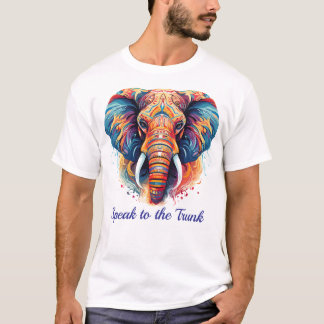 "Farbmajestät: Stammes-Elefanten-Kunst in kräftige T-Shirt