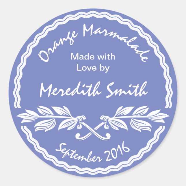 Farbmarkierung Rosa und Weiß Classic-Konfitüre / G Runder Aufkleber (Vorderseite)