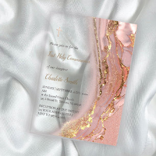 Farbmarmor Erste Heilige Kommune Acryleinladungen