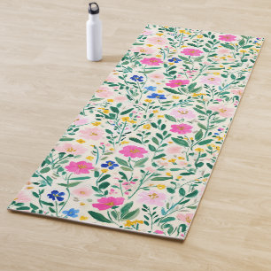 Farbmatte Yoga-Matte mit Blumenmuster Yogamatte
