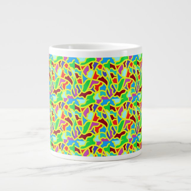 Farbmischungen sind gemusterte Platten Jumbo-Tasse (Vorderseite)