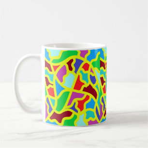 Farbmischungen sind gemusterte Platten Kaffeetasse
