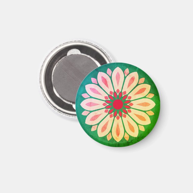 FARBMODERNE BLUME GIFT DAUGHTER SISTER MAMA MAGNET (Vorderseite/Rückseite)