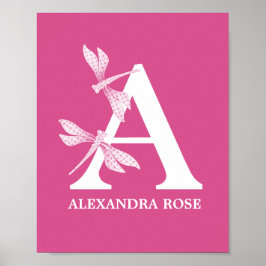 Farbmonogramm-Blumenbrief A-Kinderzimmer Poster