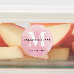 Farbmonogramm Pink wasserdicht Etiketten
