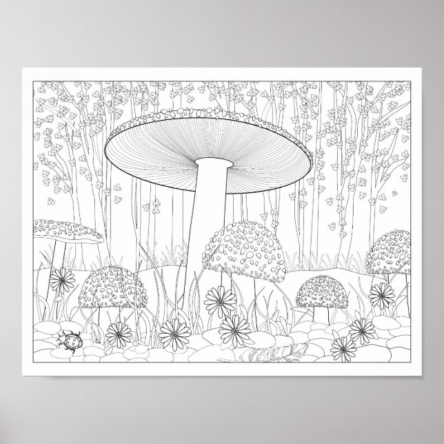 Farbmushroom Forest Poster (Vorne)