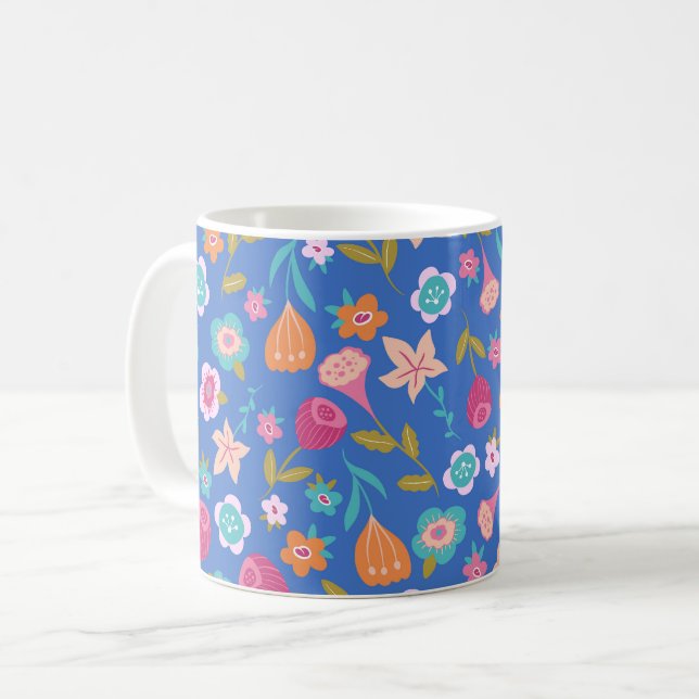 Farbmuster abstrakter Blume Kaffeetasse (Vorderseite Links)