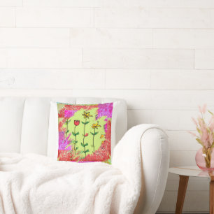 Farbmuster Blumen Kissen