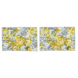Farbmuster der gelbgrauen Blume Kissenbezug