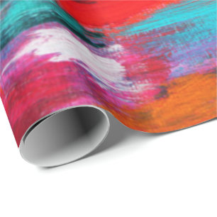FARBMUSTER MIT PINSELSTRICHEN GESCHENKPAPIER