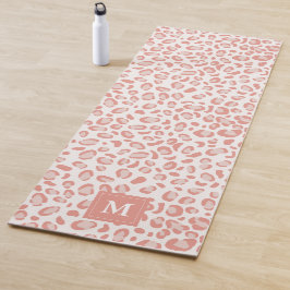 Farbmuster rosa Leopard Monogramm Yogamatte