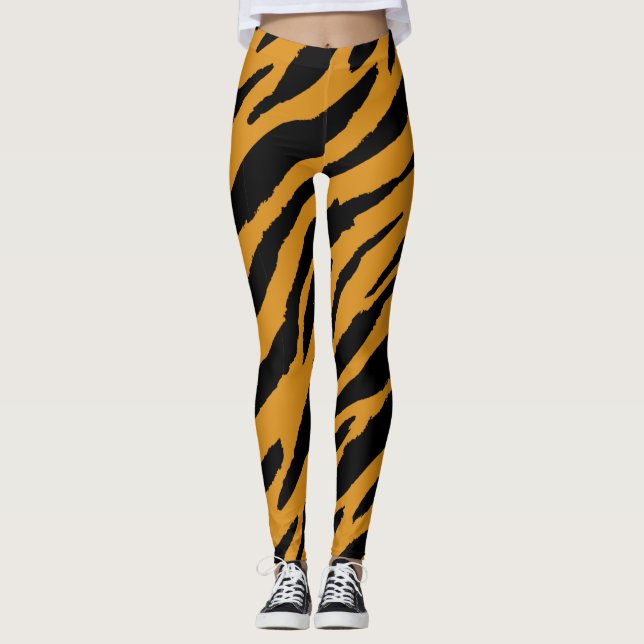 Farbmuster von Tiger-Tieren Leggings (Vorderseite)