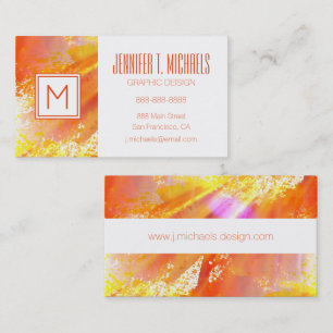 Farbnahtloser Kunsthintergrund gelb, orange Visitenkarte