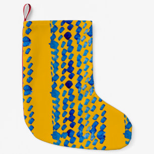 Farbnahtloses Muster mit abstrakten Flecken und Kleiner Weihnachtsstrumpf