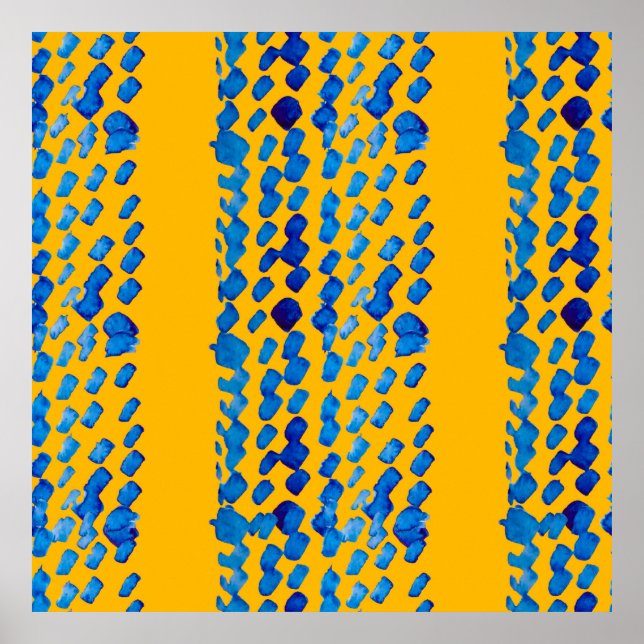 Farbnahtloses Muster mit abstrakten Flecken und Poster (Vorne)