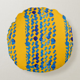 Farbnahtloses Muster mit abstrakten Flecken und Rundes Kissen