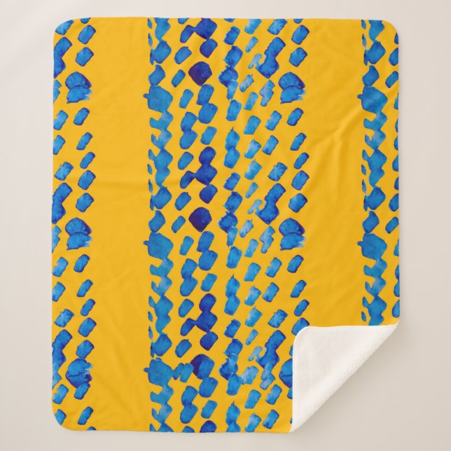 Farbnahtloses Muster mit abstrakten Flecken und Sherpadecke (Vorderseite)