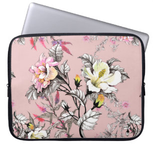 Farbnahtloses Muster mit Blätter und Farbtönen Laptopschutzhülle