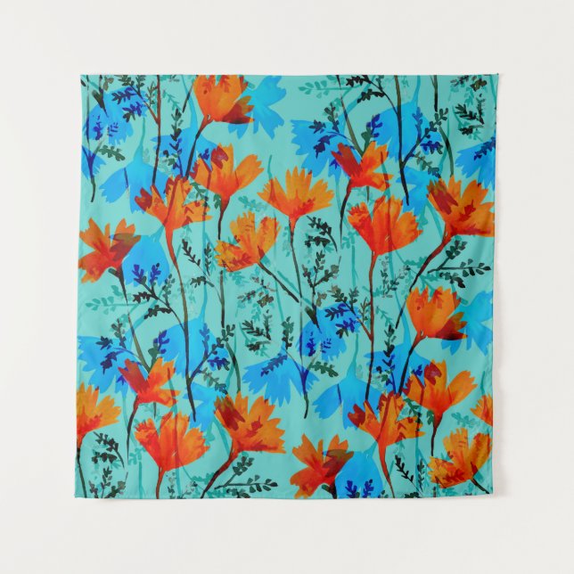 Farbnahtloses Muster mit handgezeichnetem, einfach Wandteppich (Vorderseite)