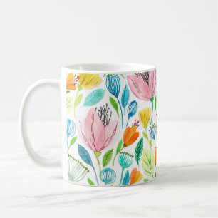 Farbnahtloses Muster mit rosa und gelb f Kaffeetasse