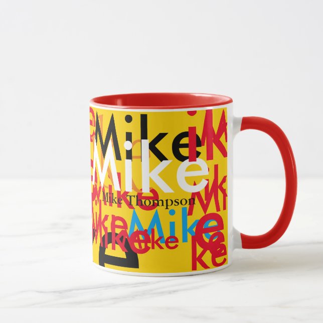 Farbnamen Pop Muster personalisiert Tasse (Rechts)