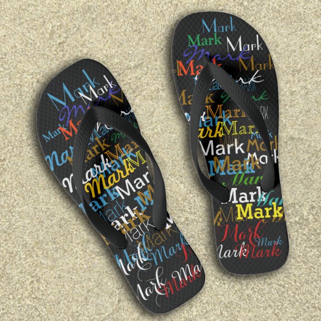 Farbnamen wiederholt | Personalisiertes Muster Flip Flops (Von Creator hochgeladen)