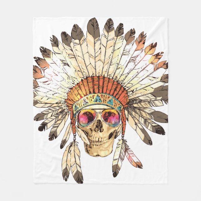 Farbnativer Amerikanische Ureinwohner mit Handzeic Fleecedecke (Vorderseite)