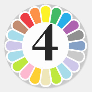 Farbnummer 4 Aufkleber