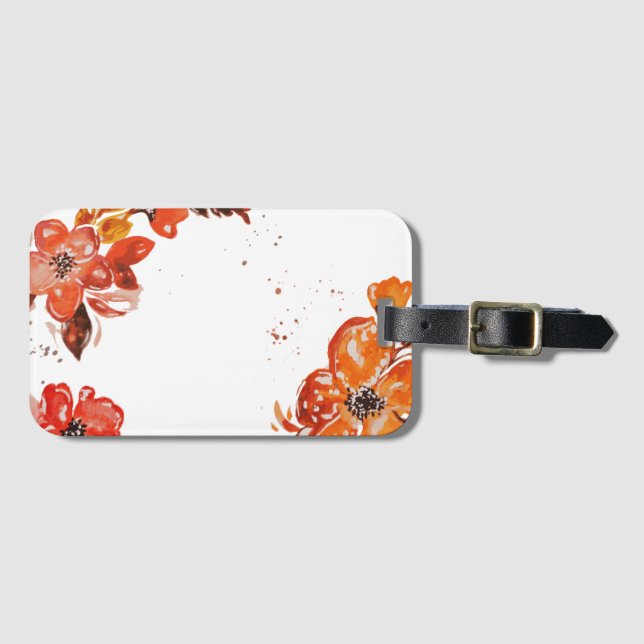 Farborangefarbener Blume Gepäckanhänger (Vorderseite (Horizontal))