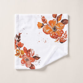 Farborangefarbener Blume Waschlappen