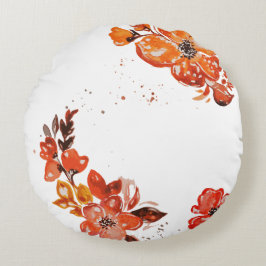 Farborangefarbener Kompaktspiegel Rundes Kissen