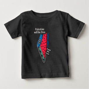 Farbpalestine Wassermelon Karte Grafikdesign Baby T-shirt