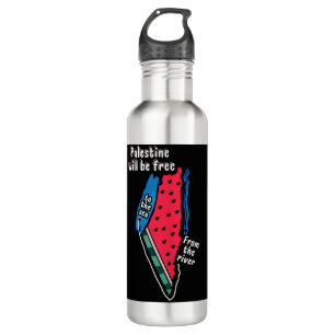 Farbpalestine Wassermelon Karte Grafikdesign Edelstahlflasche