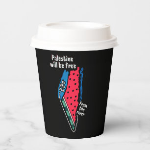 Farbpalestine Wassermelon Karte Grafikdesign Pappbecher