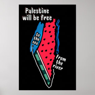 Farbpalestine Wassermelon Karte Grafikdesign Poster