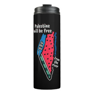 Farbpalestine Wassermelon Karte Grafikdesign Thermosbecher