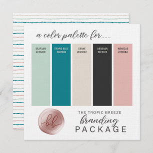 Farbpalette aquamarin, grau und rosa einladung