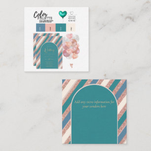 Farbpalette Aquamarine Rose Gold Wedding Cards Begleitkarte