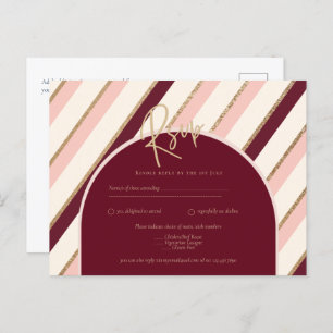Farbpalette Burgundy Pink Gold Hochzeit Postkarte